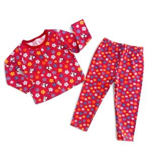 Vintage 1980s Garanimals Toddler Set 2T Cat Floral Top Pants Outfit USA NWOT